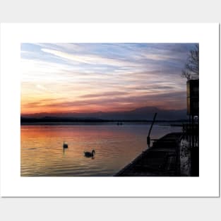 Sunset landscape, lake photography Posters and Art